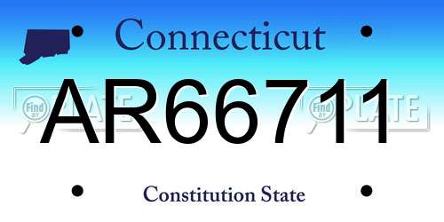 AR66711 Connecticut License Plate