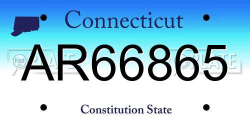 AR66865 Connecticut License Plate