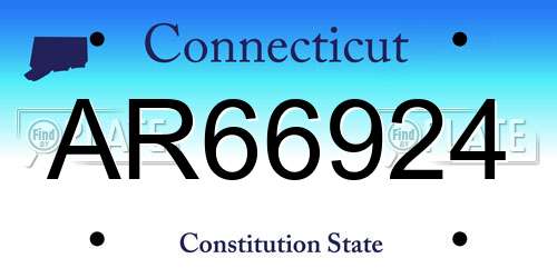AR66924 Connecticut License Plate