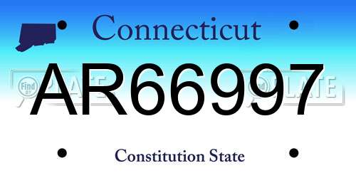AR66997 Connecticut License Plate