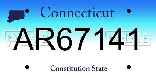 AR67141 Connecticut License Plate