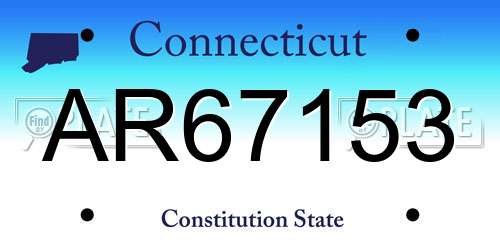 AR67153 Connecticut License Plate