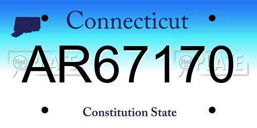 AR67170 Connecticut License Plate