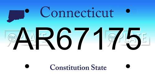 AR67175 Connecticut License Plate