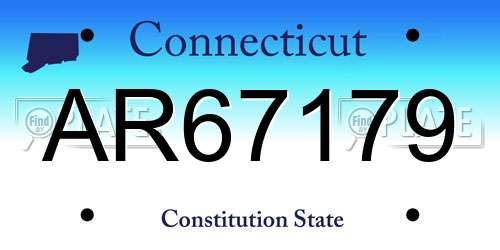 AR67179 Connecticut License Plate