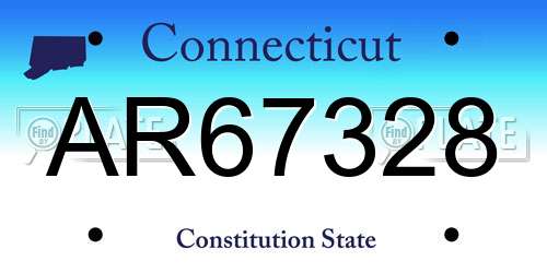 AR67328 Connecticut License Plate