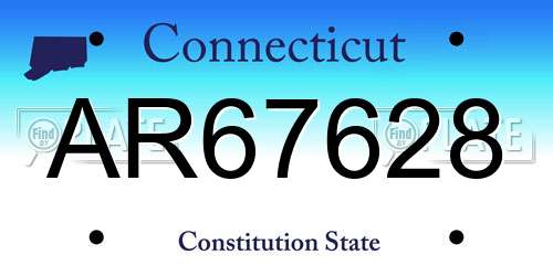 AR67628 Connecticut License Plate