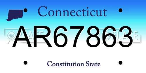 AR67863 Connecticut License Plate