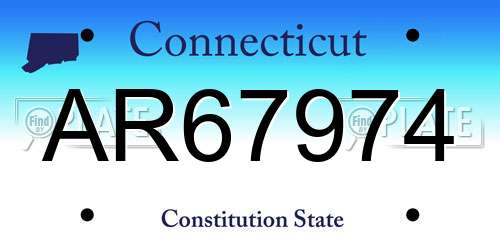 AR67974 Connecticut License Plate