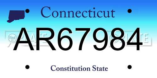 AR67984 Connecticut License Plate