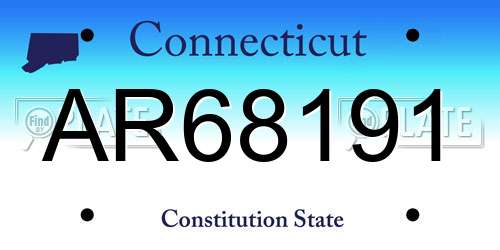 AR68191 Connecticut License Plate