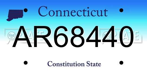 AR68440 Connecticut License Plate