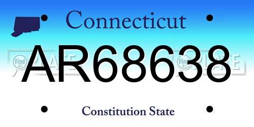 AR68638 Connecticut License Plate