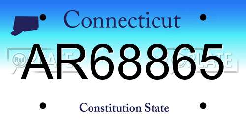 AR68865 Connecticut License Plate