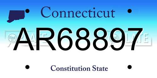 AR68897 Connecticut License Plate