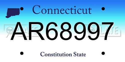 AR68997 Connecticut License Plate