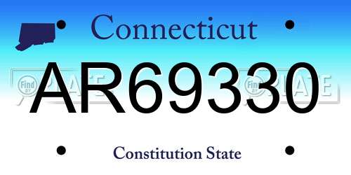 AR69330 Connecticut License Plate