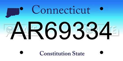 AR69334 Connecticut License Plate