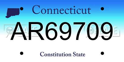 AR69709 Connecticut License Plate