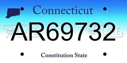 AR69732 Connecticut License Plate