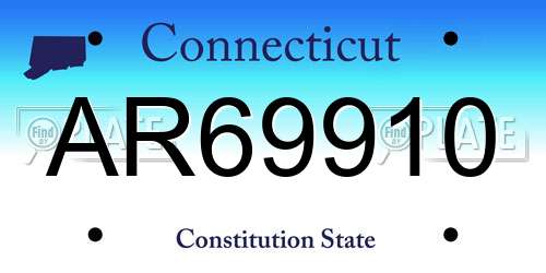 AR69910 Connecticut License Plate