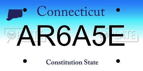 AR6A5E Connecticut License Plate
