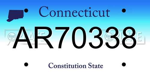 AR70338 Connecticut License Plate