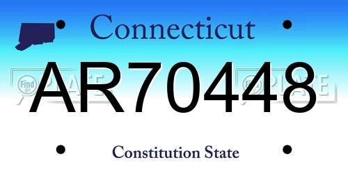 AR70448 Connecticut License Plate