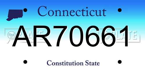 AR70661 Connecticut License Plate