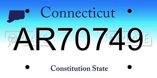 AR70749 Connecticut License Plate