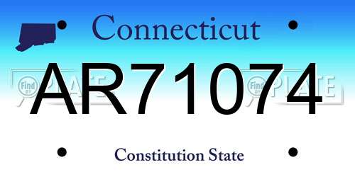 AR71074 Connecticut License Plate