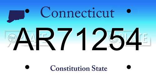 AR71254 Connecticut License Plate