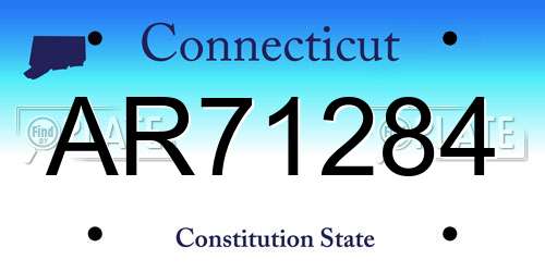 AR71284 Connecticut License Plate