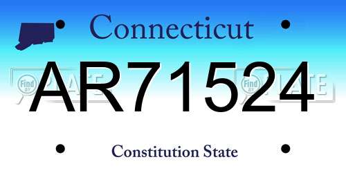 AR71524 Connecticut License Plate