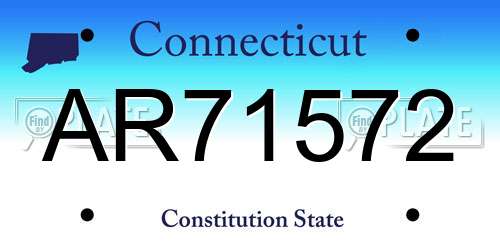 AR71572 Connecticut License Plate