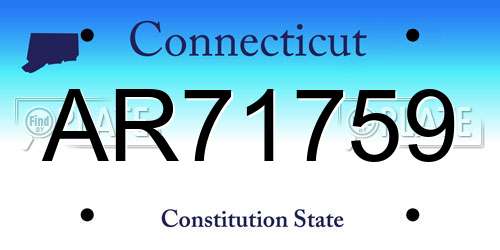 AR71759 Connecticut License Plate
