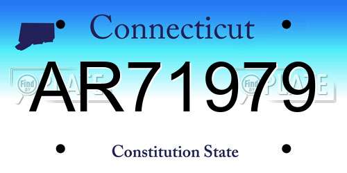 AR71979 Connecticut License Plate
