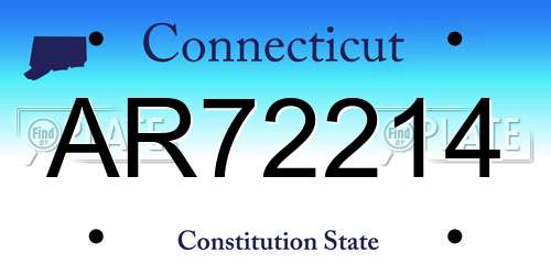 AR72214 Connecticut License Plate