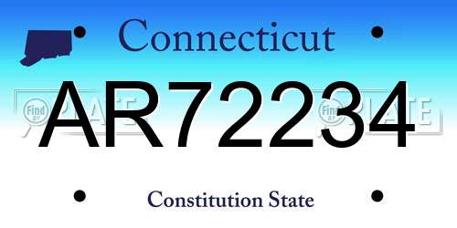 AR72234 Connecticut License Plate