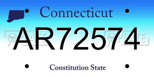 AR72574 Connecticut License Plate