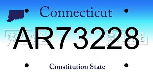 AR73228 Connecticut License Plate