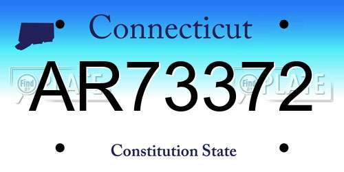 AR73372 Connecticut License Plate