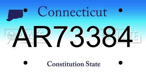 AR73384 Connecticut License Plate