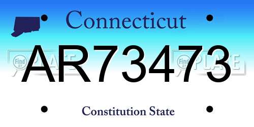 AR73473 Connecticut License Plate