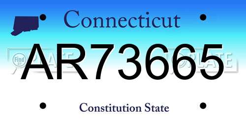 AR73665 Connecticut License Plate