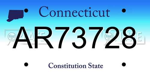 AR73728 Connecticut License Plate
