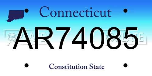 AR74085 Connecticut License Plate