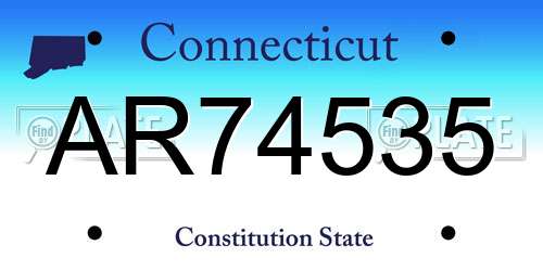 AR74535 Connecticut License Plate