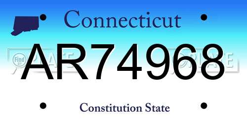 AR74968 Connecticut License Plate
