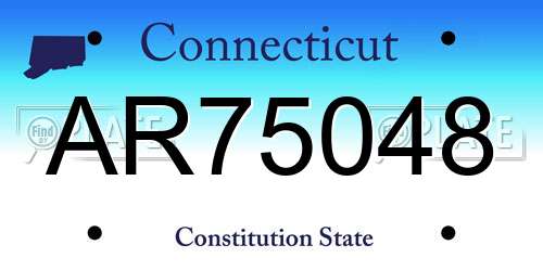 AR75048 Connecticut License Plate
